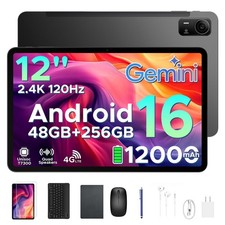 POPUX P12 Pro 12 Inch Tablet, 2.4K 120Hz Android 16 Tablet with Gemini AI, 48... picture