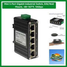 Durable 5-Port Mini Gigabit Switch - Electromagnetic Compliant, Black Metal picture