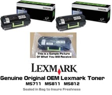 2 Partially New Genuine Lexmark 521X Toner MS711 MS811 MS812 SEALED 45% 52D1X00 picture