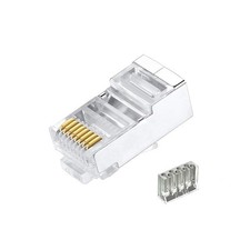 50 PCS Cat6 RJ45 Connectors 2 Piece Metal Shielded Ends FTP 8P8C Modular Plug picture