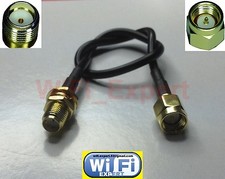 RG174 LOW LOSS FLEX COAX CABLE SMA MALE TO SMA M/F STRAIGHT ANGLE 2-14 INCHES US picture