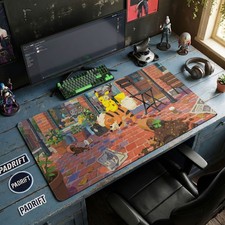 Detective Pikachu Ride Art XL Gaming Mouse Pad, Pokemon Desk Mat picture