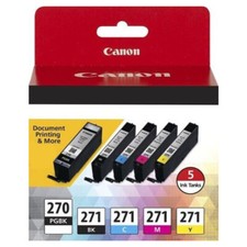 Genuine Canon PGI-270 BK CLI-271 B/C/M/Y Color Ink Cartridges 5 Pack Setup New picture