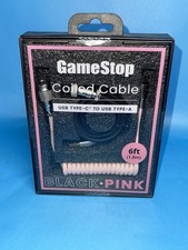 GameStop 6FT Coiled USB-C to USB-A Cable Black Pink Mechanical Keyboard picture