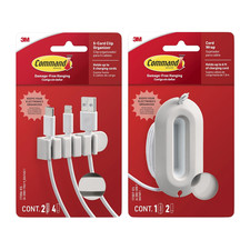 Command 5-Cord Clip Organizer and Wrap Bundle, 2 Clips, 1 Wrap and 6 Medium Stri picture