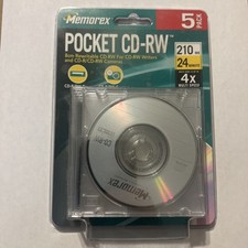 NOS MEMOREX Pocket CD-RW 1 Pack Of 5 210 Mb 24 Min Sealed Free S&H picture