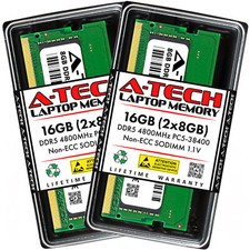 A-Tech 16GB 2x 8GB DDR5 4800 Laptop SODIMM 262-Pin PC5-38400 Notebook Memory RAM picture