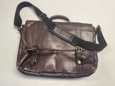 Vintage Brown Leather Samsonite Messenger Bag Laptop Retro A1 picture