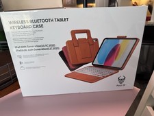 New Paul B Wireless Bluetooth Keyboard Case for iPad 10/11 Generation- Orange picture