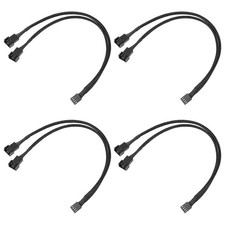 4-Pack PWM Fan Splitter Cable 12 Inch 2-Way 4-pin CPU Case Cooling Fan Extension picture