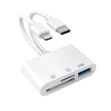 5 in 1 SD Card Reader for iPhone 17 17e 16 16e 15 14 13, USB-C & Lightning picture