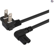 High-Quality 10FT Right Angle Power Cable,  Listed NEMA 1-15P to C7 Connector picture