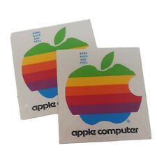 Vintage Apple Computer Decal Stickers Rainbow Logo New Old Stock 80’s picture