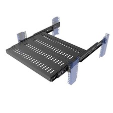 1U Sliding Rack Shelf, 4-Post Vented Rack Mount Shelf 14-17“ Deep with Adjust... picture