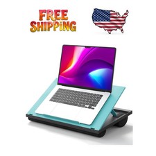 Portable Turquoise Lap Desk – Dual Cushions & 8 Tilt Levels for 15.6