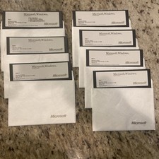 Microsoft Windows Operating System Vintage V 3.1 Floppy Disc Set (1-7) 5.25 Inch picture