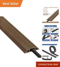 Compact 4ft Brown Cable Cover - Anti-Trip Self-Adhesive Cord Hide Protector picture