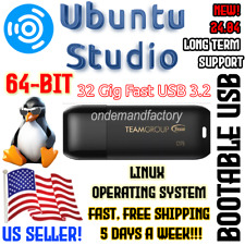 Linux Ubuntu Studio 24.04 LT Support Multimedia Suite USB DVD Live Boot OS NEW picture