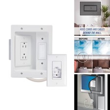 Legrand On-Q HT22U2WHR12 In-Wall TV Power & Cable Organizer - White - 12ft picture