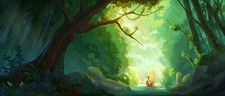Landscape  art illusion river boat trees Custom Gaming Mat Desk picture