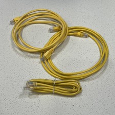 Lot of 3 Yellow RJ-45 to RJ-45 Ethernet Network Patch Cables,  1 ft picture