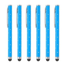 6Pcs Bling Crystal Stylus Pens for Touch Screens Blue picture