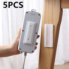 5pcs Self Adhesive Power Strip Holder Wall Mount Cable Organizer Bracket - NEW picture