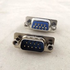 10x D-SUB DB9 DP9 9 Pin Male DIP PCB Solder Connector Adapter 2 Rows Lock Screw picture
