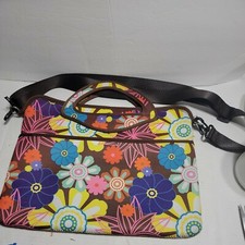 ie Laptop Computer Messenger Travel Bag Floral Shoulder Strap Colorful Zippered picture