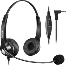 2.5mm Phone Headset with Microphone Noise Cancelling & Volume Controls, Office T picture