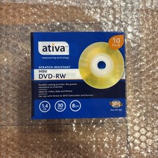 Ativa Mini DVD-RW 10 Pack 1.4GB 30 Min 8cm Camcorder Handycam Blank Discs N1 picture