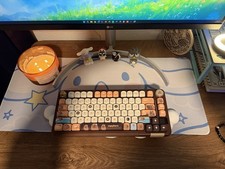 Brand New Custom modded Capybara keyboard, Mocha Frame, and artisan keycaps picture