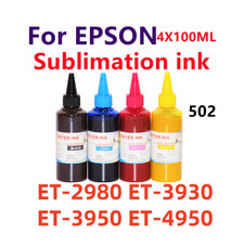 4X100ML Premium Sublimation ink bottles for ET-2980 ET-3930 ET-3950 ET-4950 502 picture