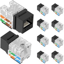 10 PCS Cat6 RJ45 Keystone Jack ULListed Slim Profile Ethernet Punch Down picture