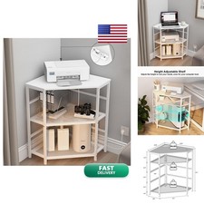 VEDECASA Corner Printer Stand Table Power Outlet USB Port for Computer Tower picture