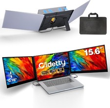 Portable Monitor 15.6 1080P FHD IPS Triple Display USB Silver P7 13-17 CIDETTY picture
