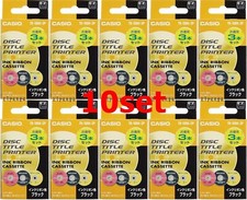 Casio TR-18BK 3P Black Ink Ribbon Cassette for CW Disc Title Printer set of 10 picture