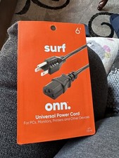 Onn Surf Universal Power Cord 6’ Black. Monitors, PC’s, Printer Etc picture