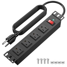 HEZI 10 Inch Rack PDU,1U Rack Mount,4 Outlets,1200J Surge Protection picture