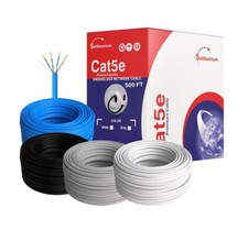 CAT5e 500ft UTP Ethernet Network Cable 24AWG LAN Solid Bulk Wire LOT picture
