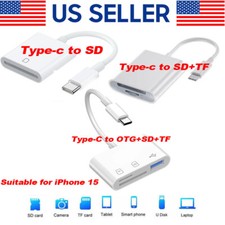 For Apple iPhone 15 Pro Max Plus USB Stick SD TF Card Reader Type C OTG Adapter picture