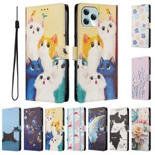 Flip Cat Flower Card Wallet Cover Case For S26 S25 FE S24 S23 S22 S20 S10 S21 picture