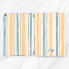 Yellow Blue stripes Personalized case For iPad 11 A16 Pro 13 Air 11 10.2 Mini picture