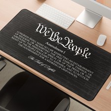 We the People First Amendment Deskmat, XL Patriotic Mousepad, Bill of Rights picture