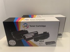 TWO (2) NEW HP 80A Toner Cartridge Compatible Replacement CF280A (HP 80A) Black picture