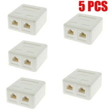 5x Pack 2 Port CAT6 RJ45 Keystone Jack Network Cable Wall Surface Mount Box picture