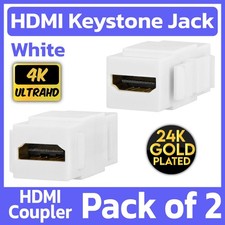 2 Pack HDMI Keystone Jack Wall Plate Female Coupler Face Plate Snap-In Insert picture