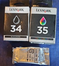 1-34 & 2-35 Lexmark Genuine Black & Colour High Yield Ink Cartridges-FREE SHIPN picture