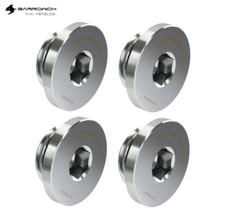 4 Pcs BarrowCH G1/4 Stop Plug Fitting Low Profile Internal Hex Socket Silver picture