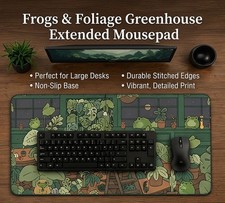 Cute Frog Plant Greenhouse Desk Mousepad, Large Extended Gaming Mouse Pad NEW picture